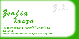 zsofia koszo business card